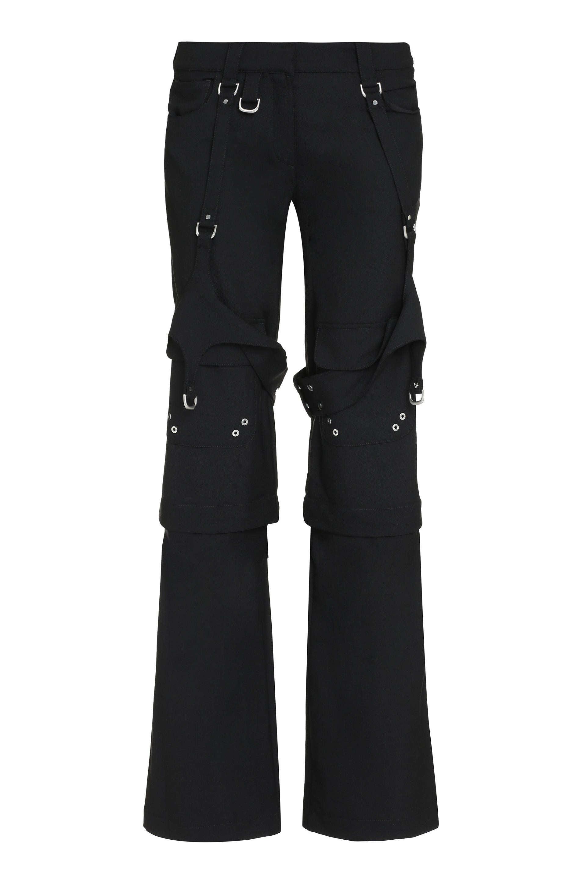 Off-White Pantaloni cargo in misto lana