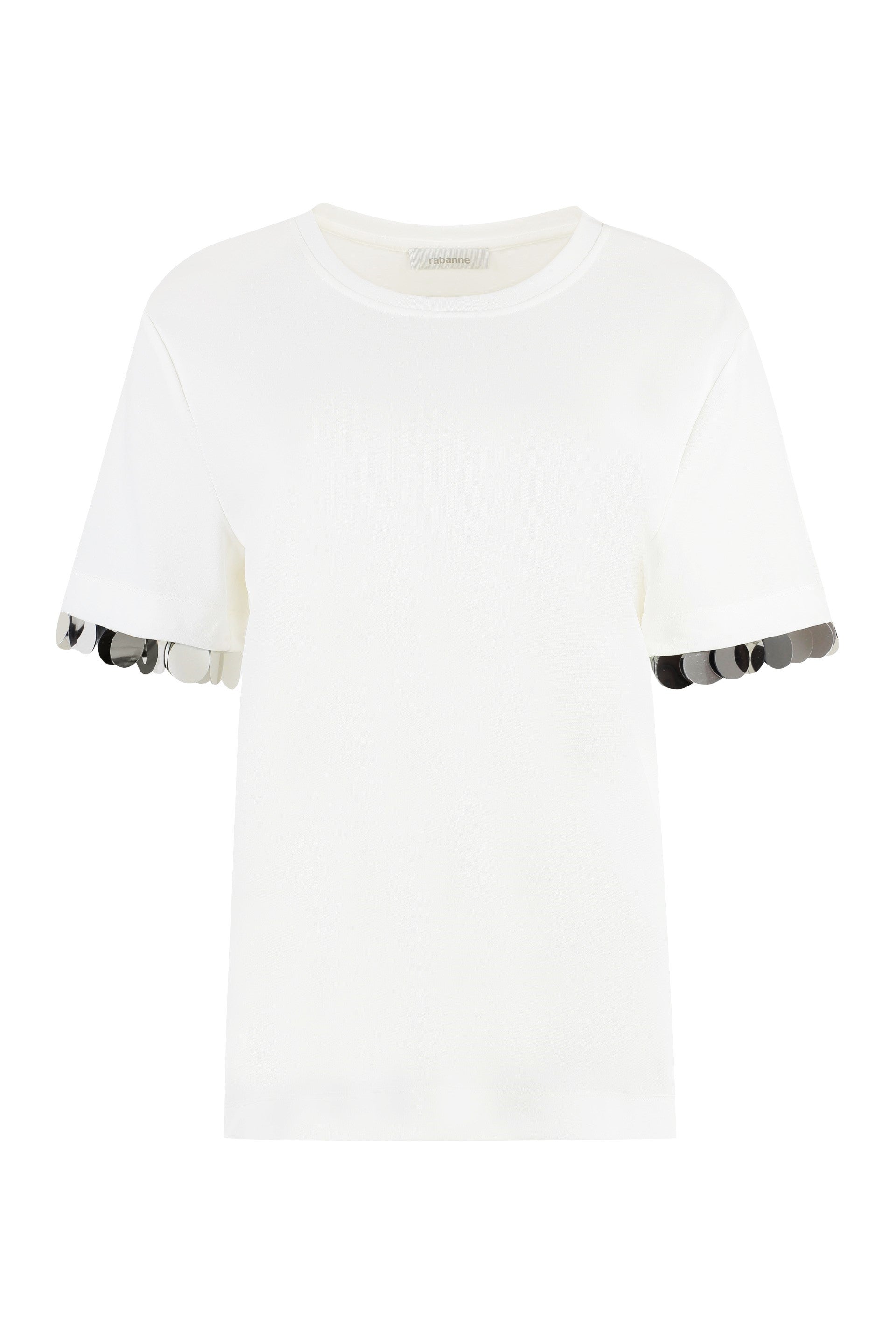 Rabanne T-shirt girocollo in viscosa