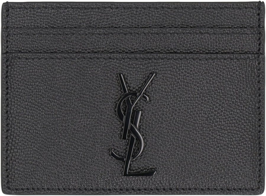 Saint Laurent Portacarte Cassandre in pelle con logo