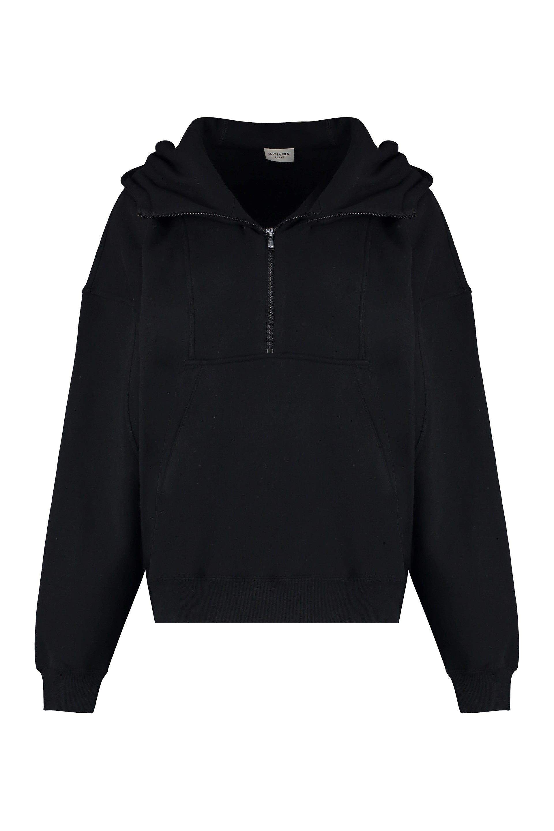 Saint Laurent Felpa in cotone con cappuccio