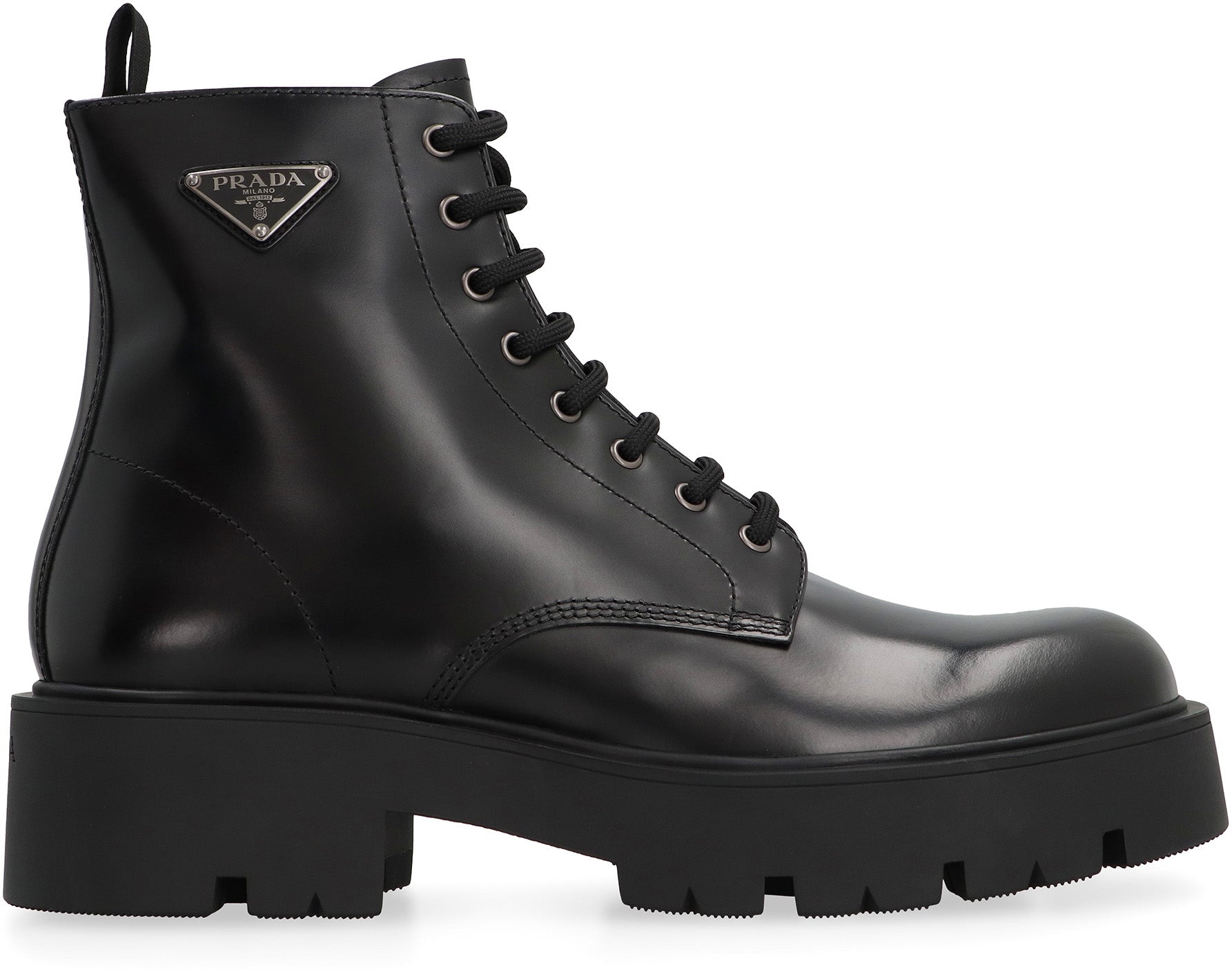 Prada Stivali stringati in pelle
