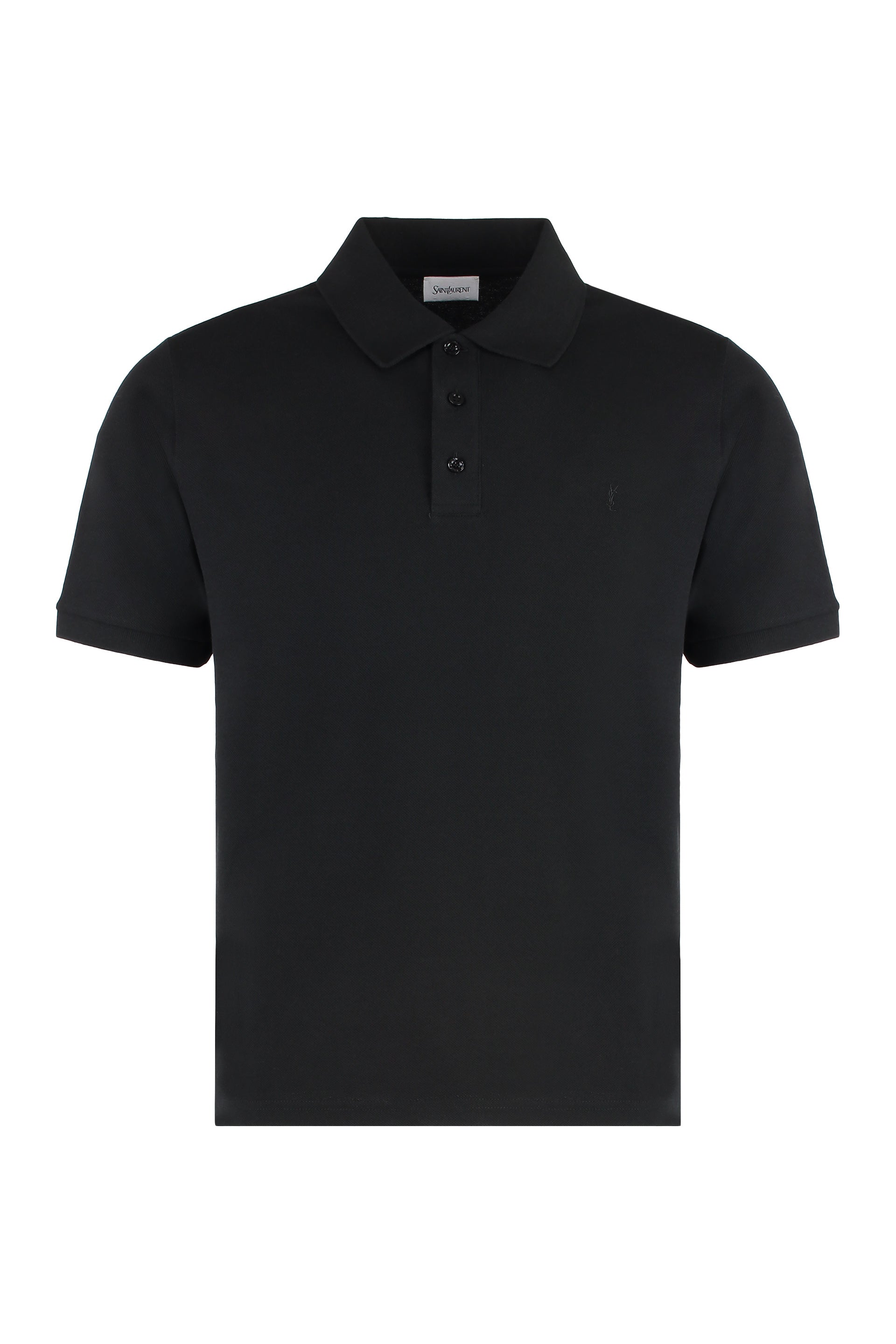 Saint Laurent Polo Cassandre in piquet di cotone