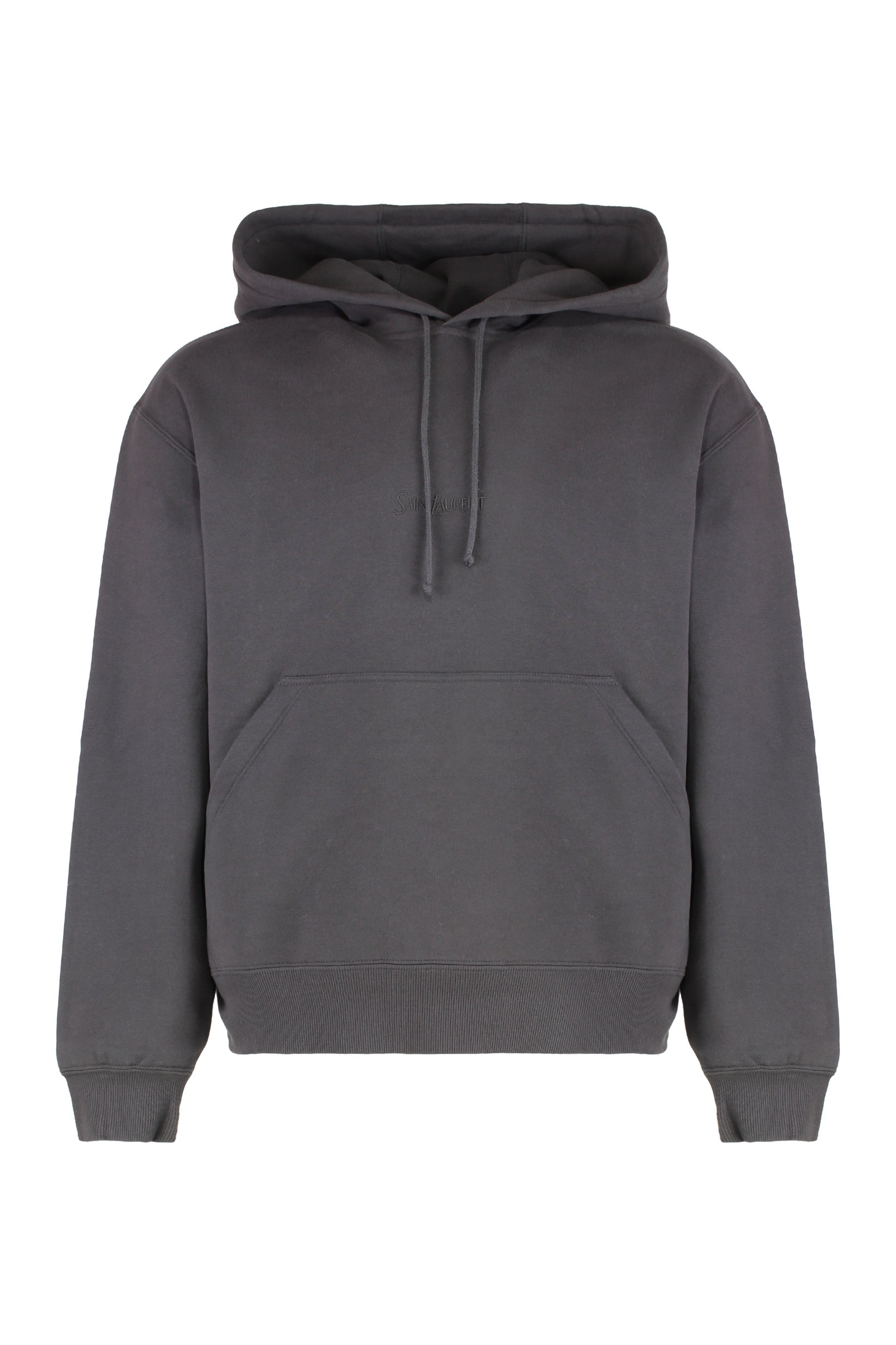 Saint Laurent Felpa in cotone con cappuccio