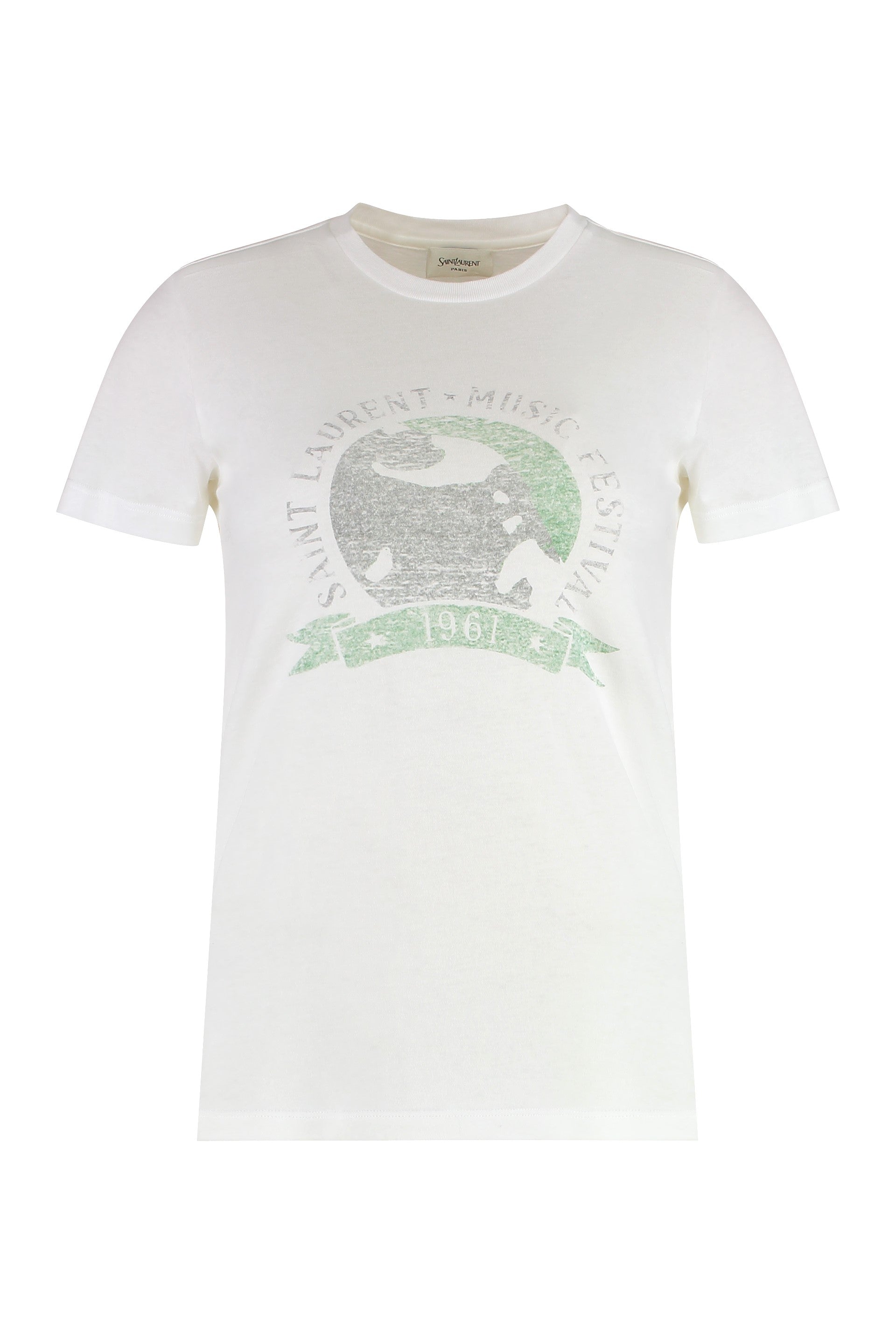 Saint Laurent T-shirt girocollo in cotone