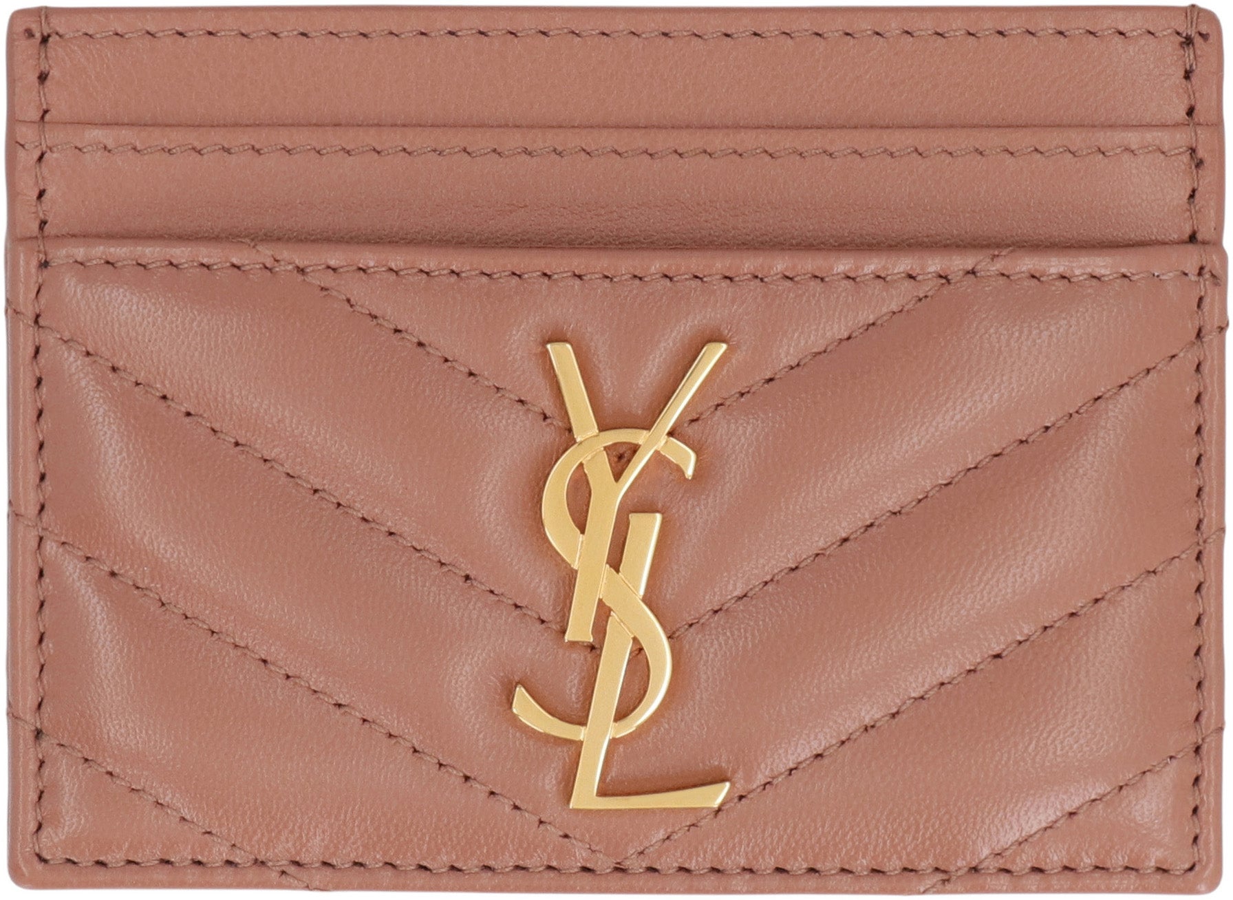 Saint Laurent Portacarte Cassandre in pelle matelassé