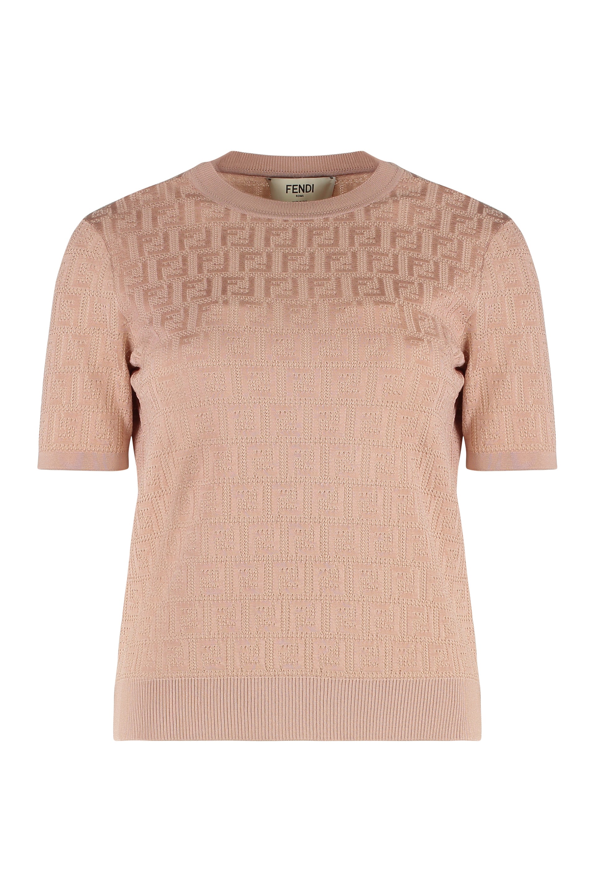 Fendi T-shirt in maglia jacquard