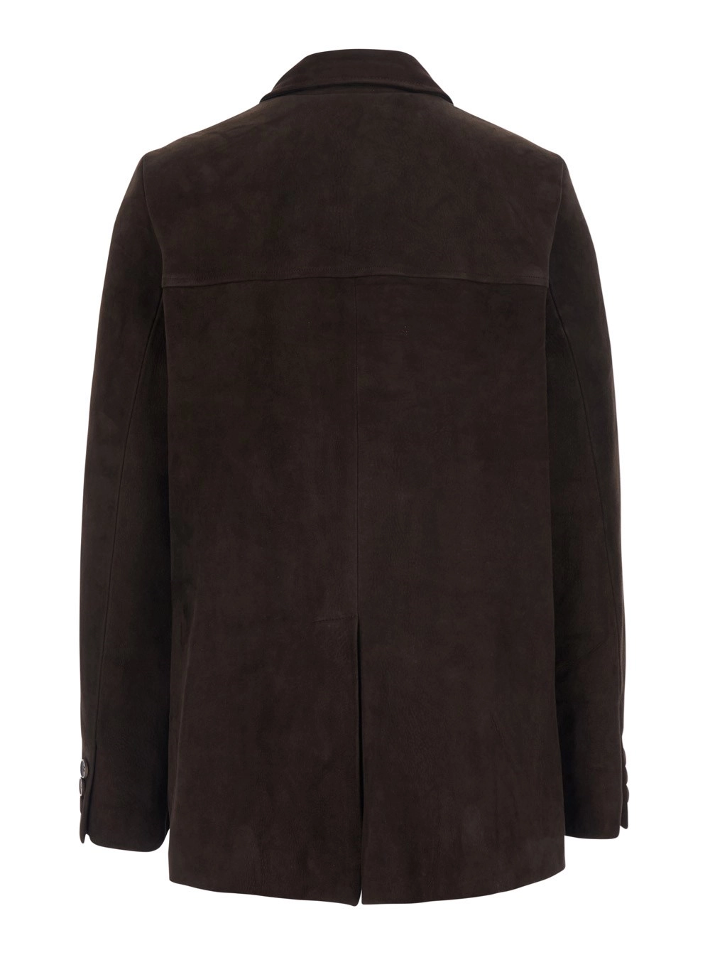 Semicouture Giubbotto 'Penny' con colletto classico in pelle scamosciata marrone donna, view 2