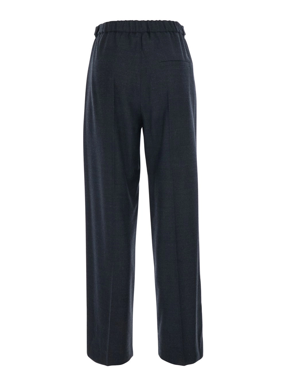 Tela Pantaloni 'Fox' con coulisse sul fronte e chiusura con bottone sul lato in misto lana grigi donna, view 2