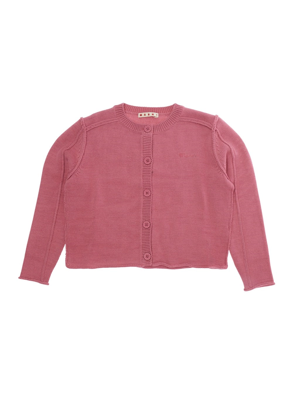 Marni kids Maglia con logo ricamato sul fronte in misto lana rosa per bambina