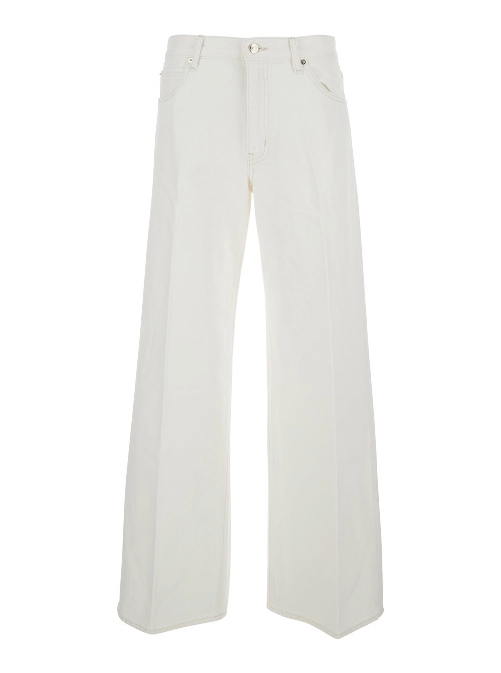 Frame Jeans 'The Stroll' con Design a Cinque Tasche in Denim Bianco Donna