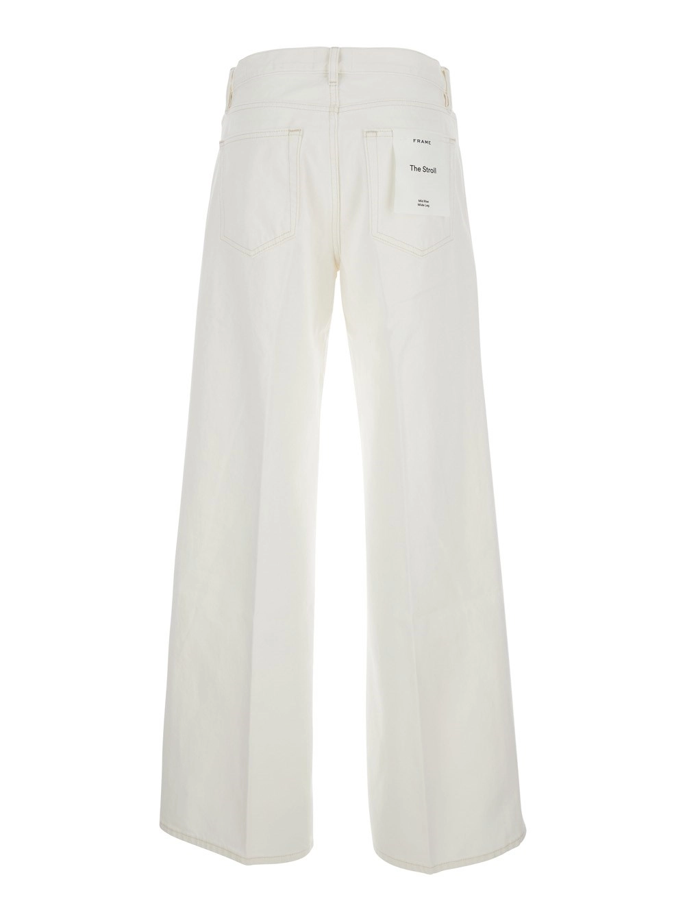 Frame Jeans 'The Stroll' con Design a Cinque Tasche in Denim Bianco Donna, view 2