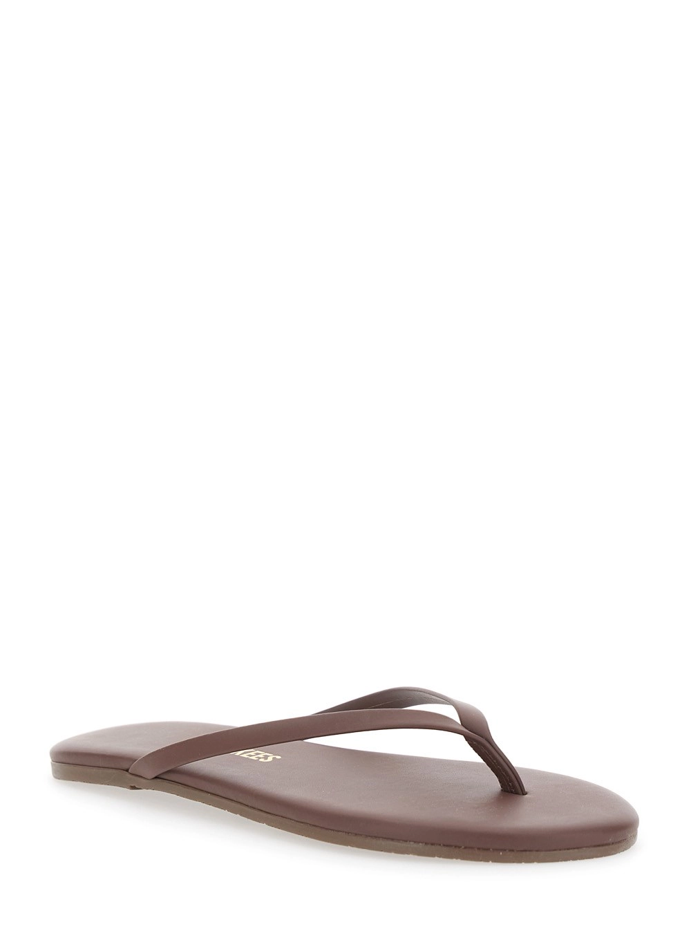 Tkees Sandali 'Foundations' con design infradito e logo impresso in Eco Pelle Marroni Donna, view 2