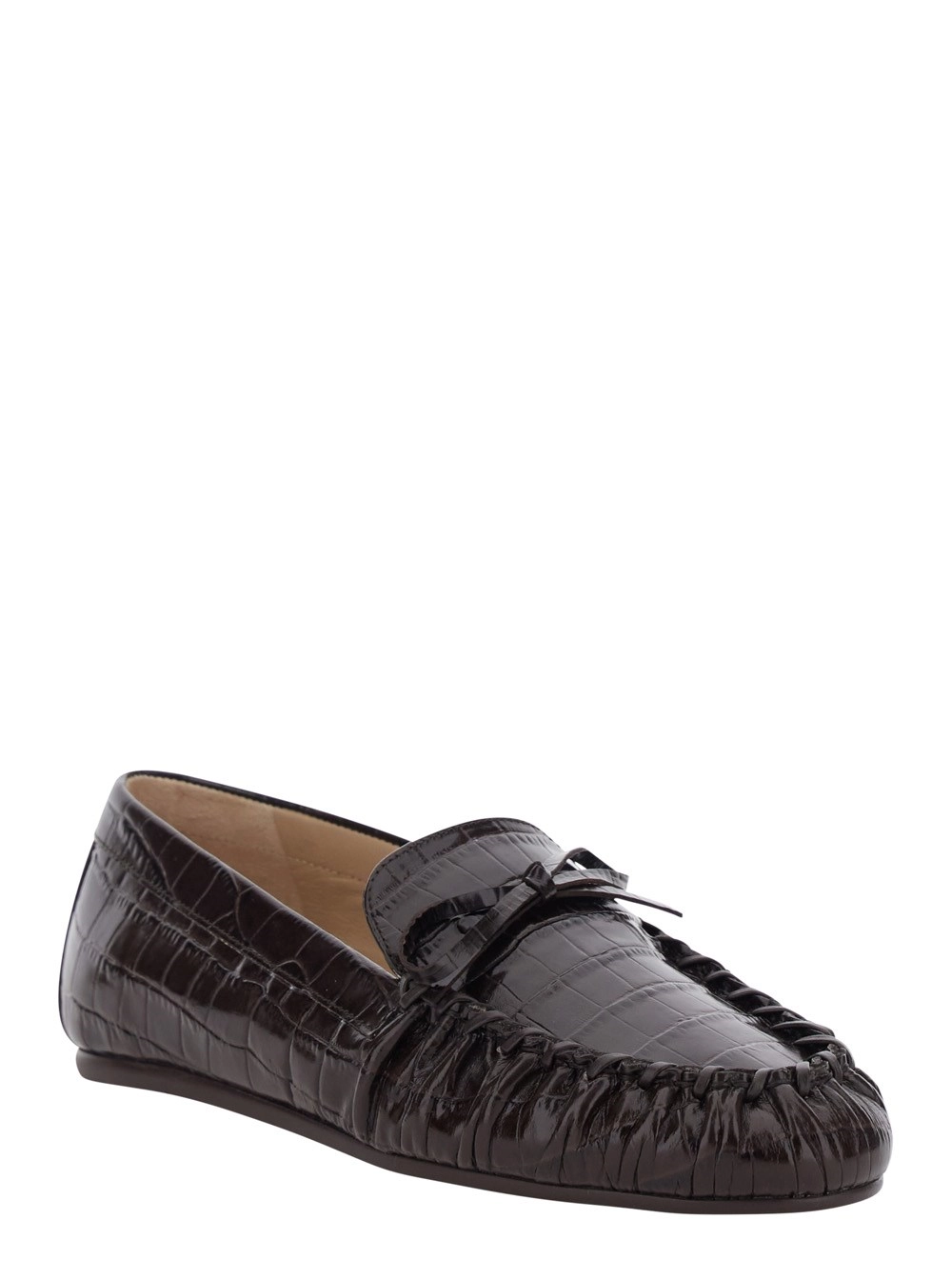 Stuart weitzman Mocassini 'BRITT BOW LOAFER' Marrone con Fiocco in Pelle Donna, view 2