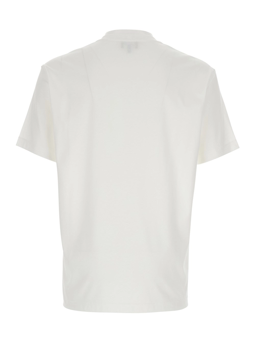 Giorgio Armani T-Shirt Bianca con Logo Ricamato sul Fronte in Cotone Uomo, view 2