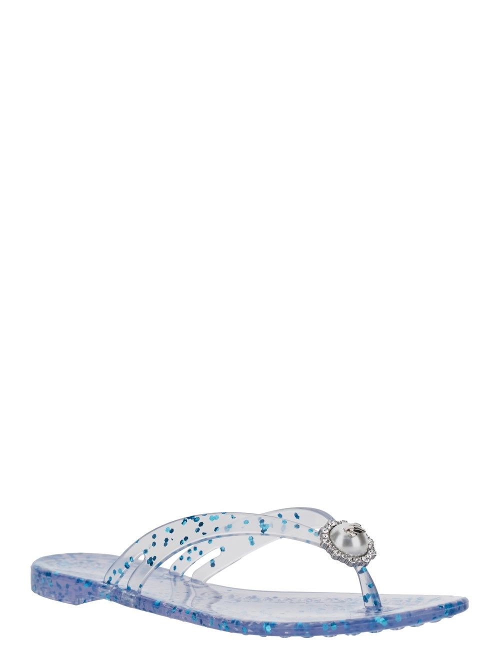 Casadei Sandalo Infradito con Decorazione con Cristallo e Stampa Al-Over in PVC Multicolor Donna, view 2