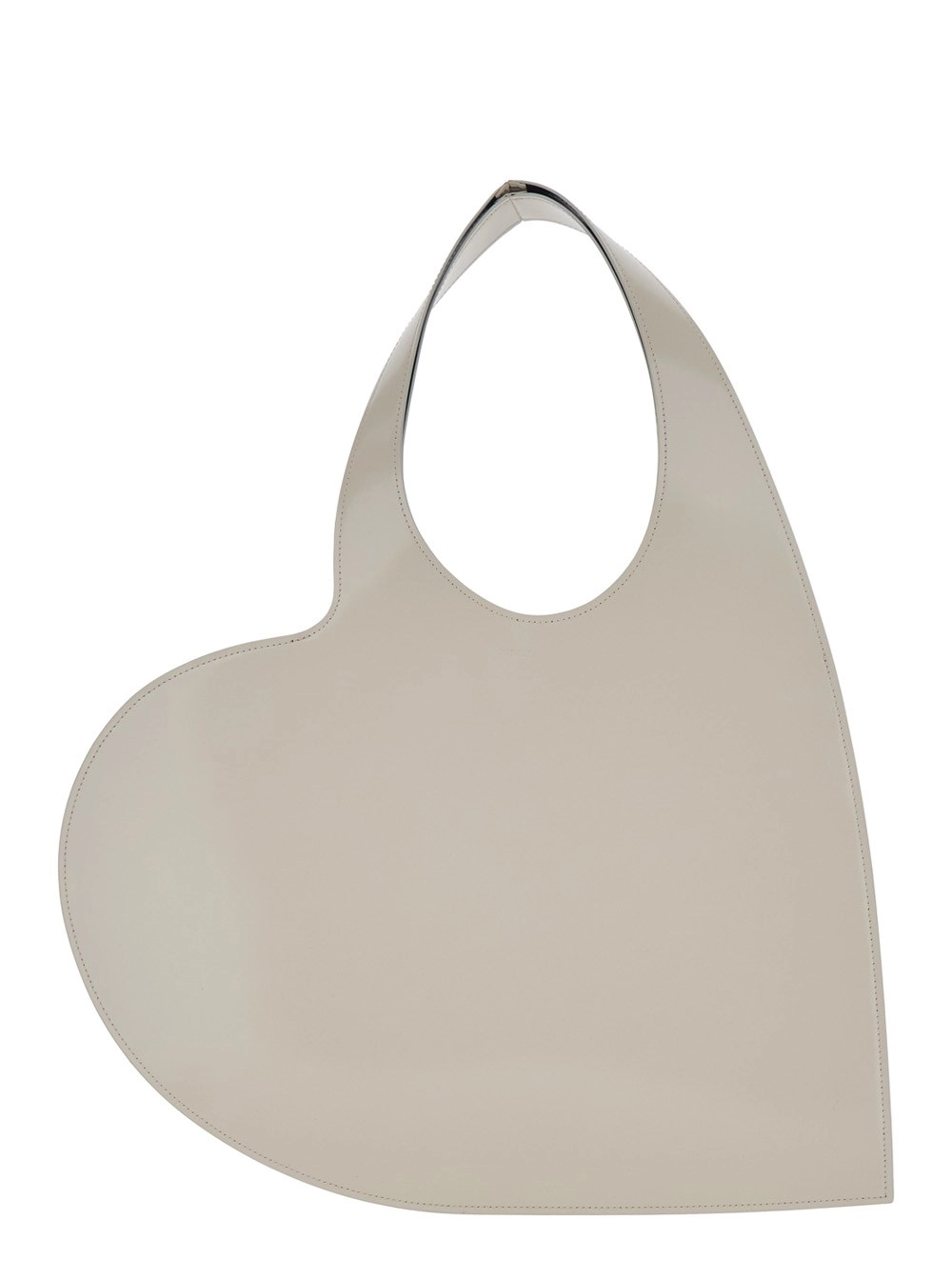 Coperni Borsa a Spalla 'Heart' con Stampa Logo in Pelle Beige Donna