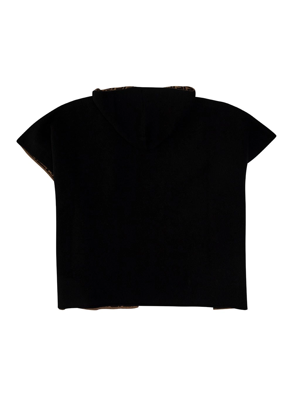 Fendi kids Poncho junior con maglia double in lana e cashmere marrone per bambino, view 2