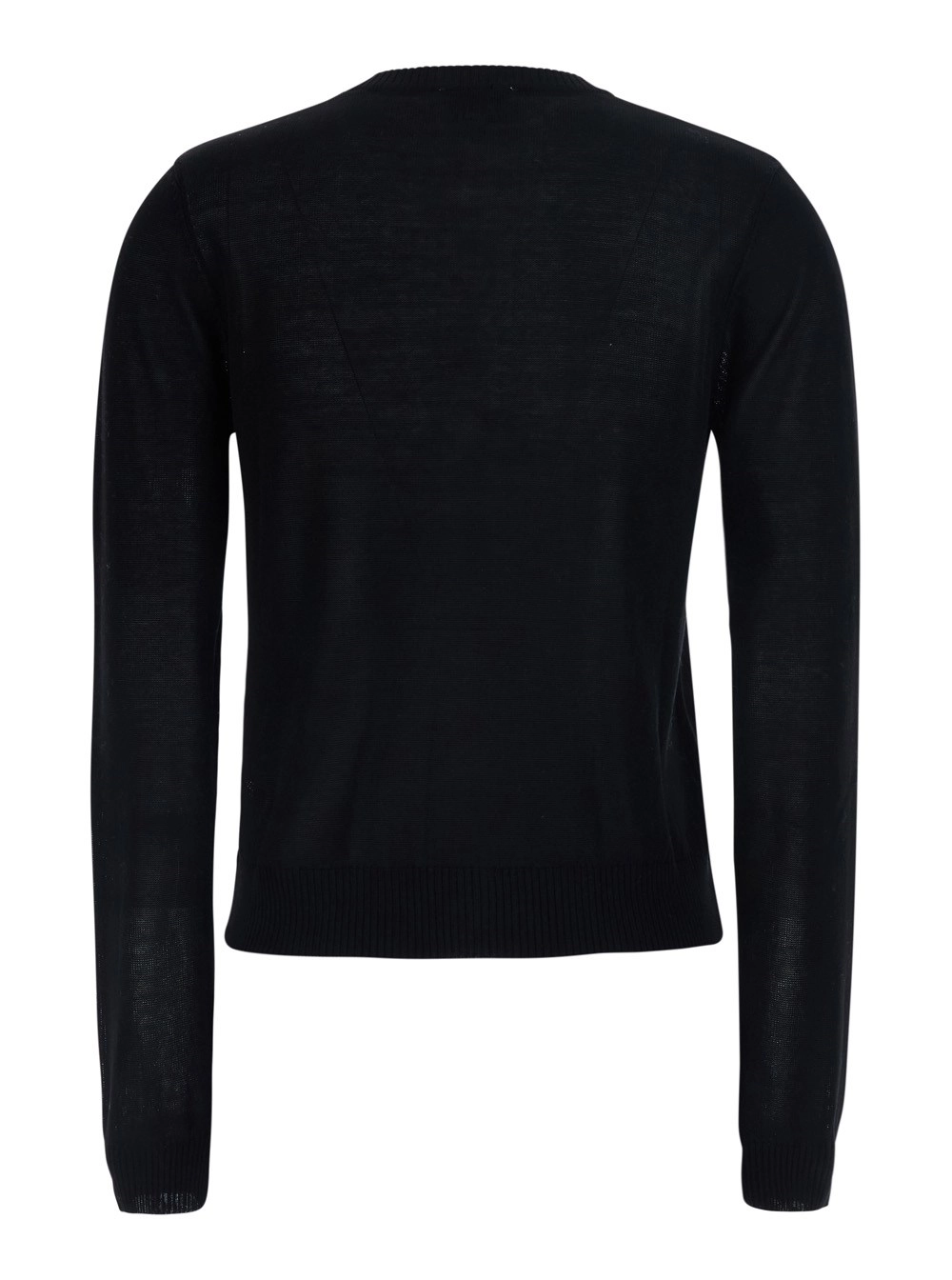 Ganni Cardigan Girocollo con Motivo a Rombi sul Fronte in Cotone Nero Donna, view 2