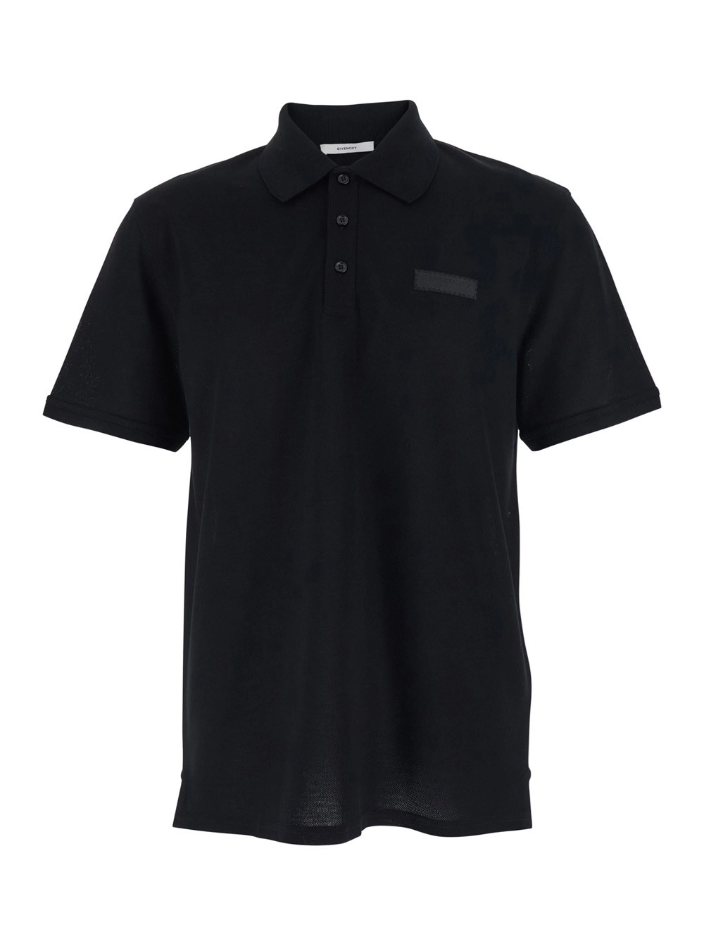 Givenchy Polo con Patch Logo sul Petto in Cotone Nera Uomo