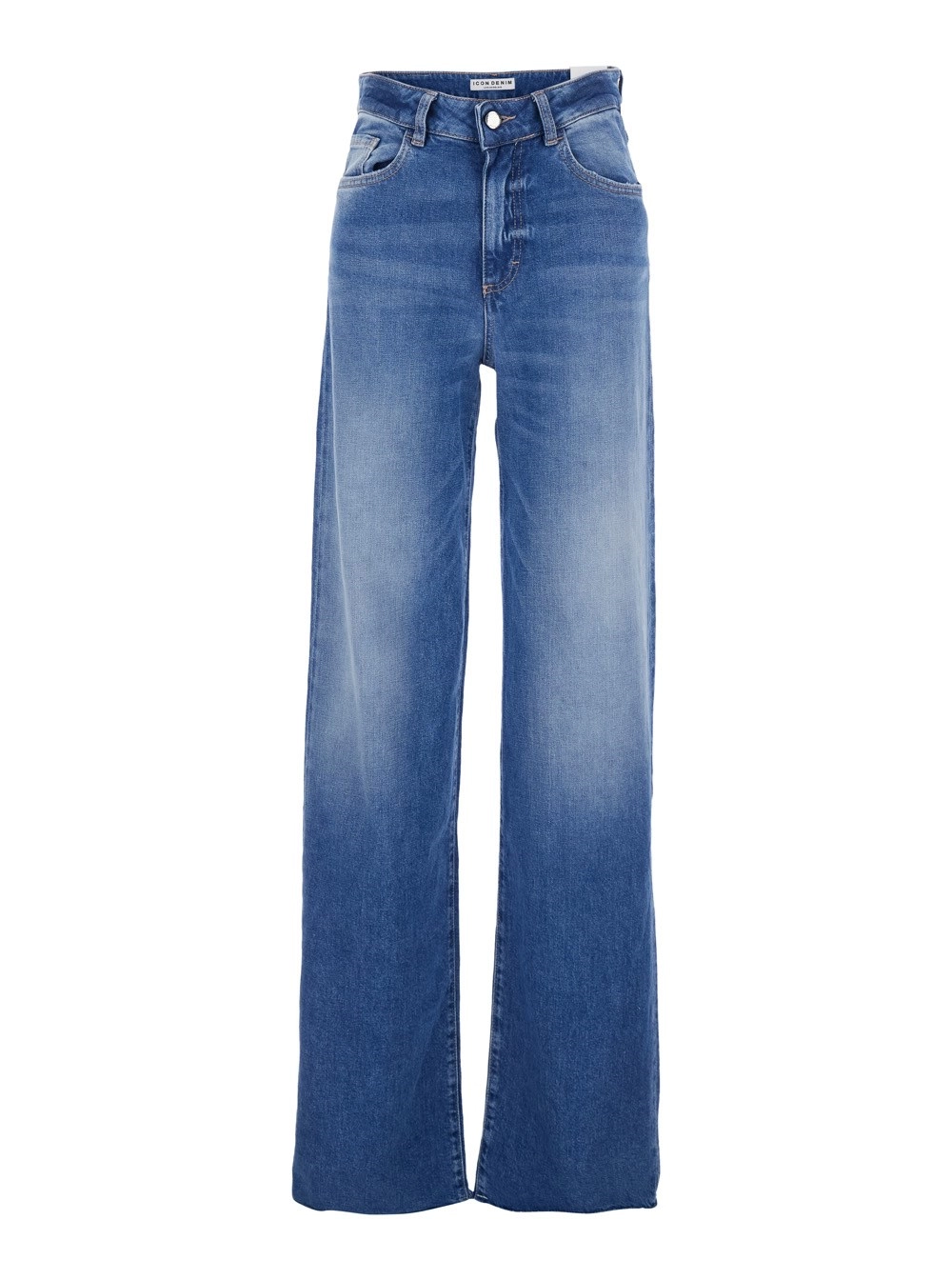 Icon denim Jeans a cinque tasche con patch logo sul retro in denim blu donna
