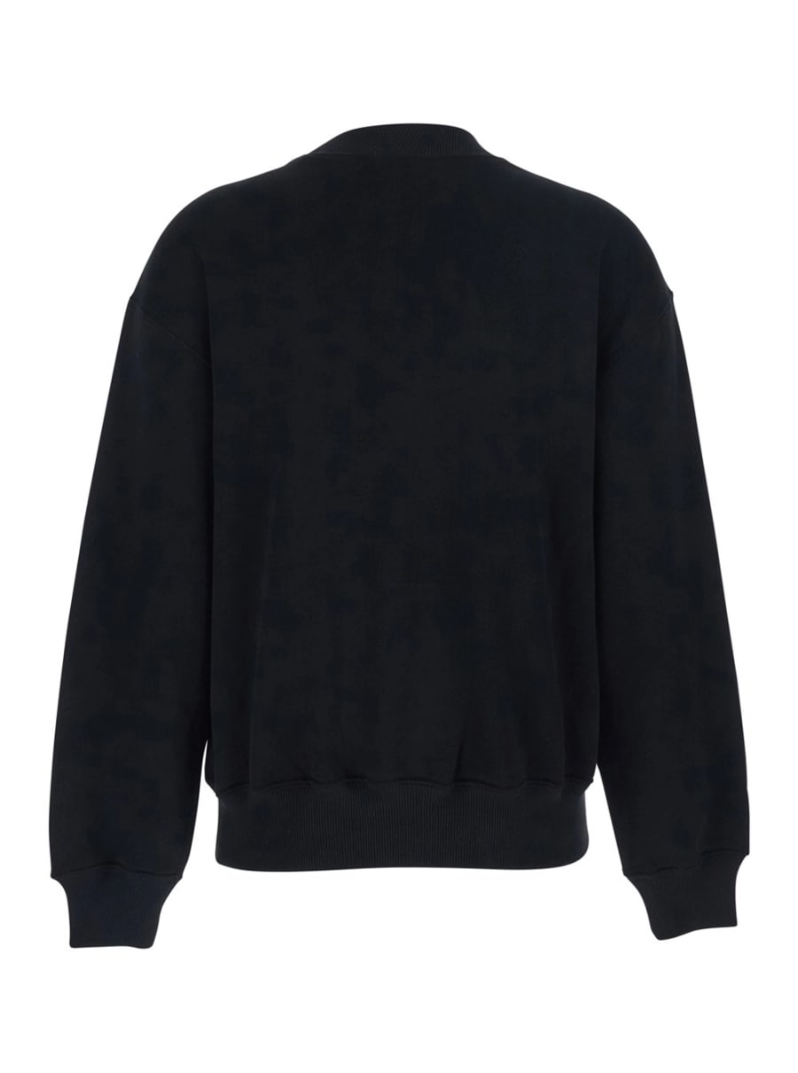 Polo Ralph Lauren Felpa Girocollo con Spalle Scese e Pony Ricamato sul Fronte in Misto Cotone Nera Donna, view 2