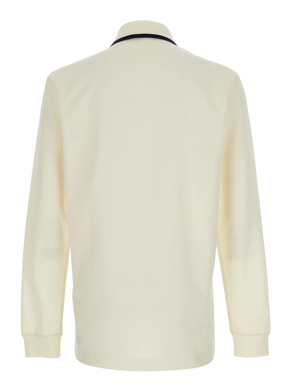 Dolce & Gabbana T-shirt 'ML PIQUET' con colletto classico e maniche lunghe in tessuto tecnico bianca uomo, view 2