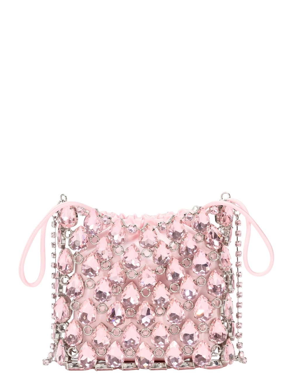 self-portrait Borsa a mano 'PINK CRYSTAL CHAINMAIL MINI BAG' con dettagli in strass - Tessuto - Rosa - Donna