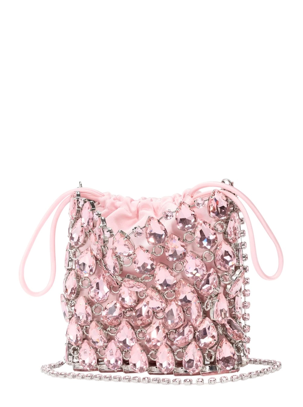 self-portrait Borsa a mano 'PINK CRYSTAL CHAINMAIL MINI BAG' con dettagli in strass - Tessuto - Rosa - Donna, view 2