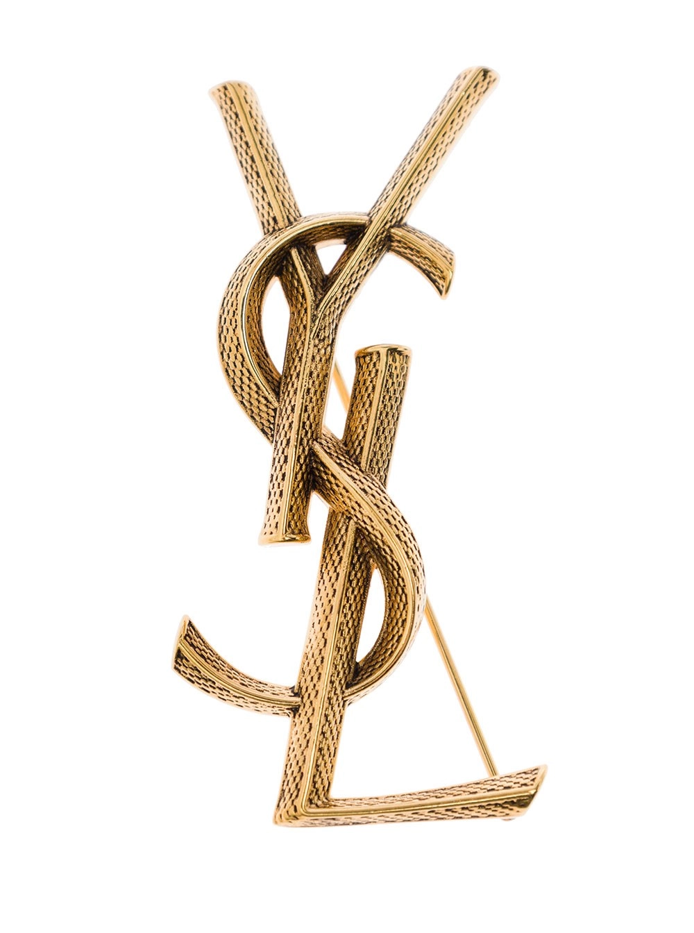 Saint Laurent Spilla YSL in Ottone Dorato Saint Laurent Donna
