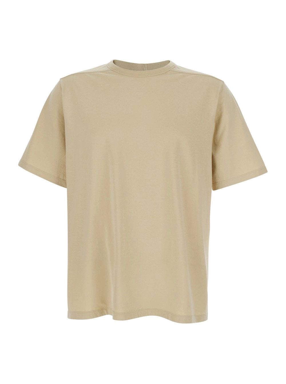 Rick Owens T-Shirt 'Brad' Beige con Girocollo e Maniche Corte in Cotone Uomo