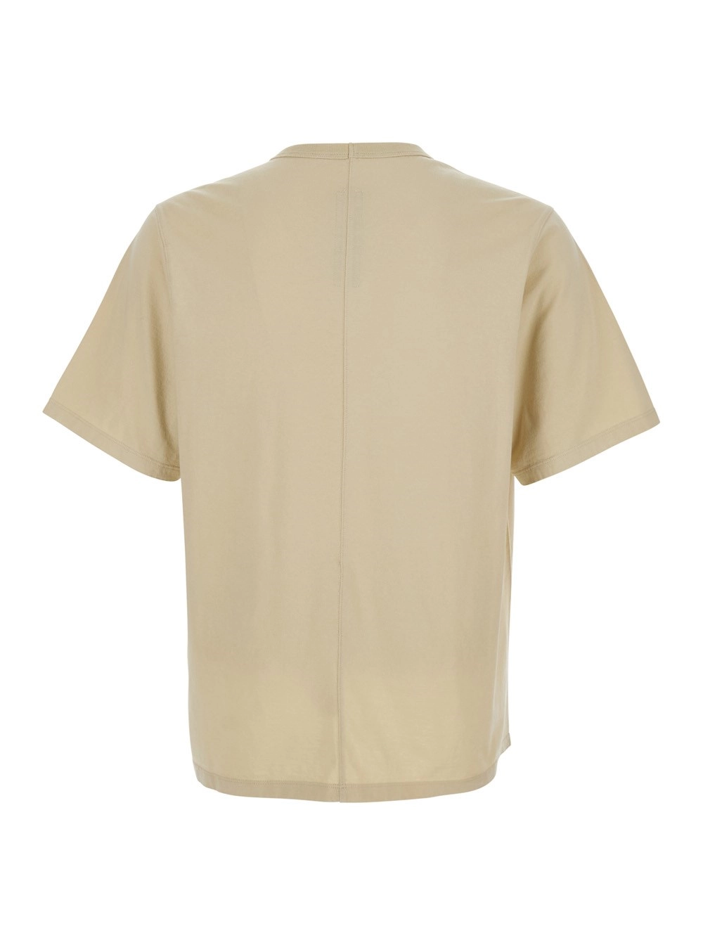 Rick Owens T-Shirt 'Brad' Beige con Girocollo e Maniche Corte in Cotone Uomo, view 2