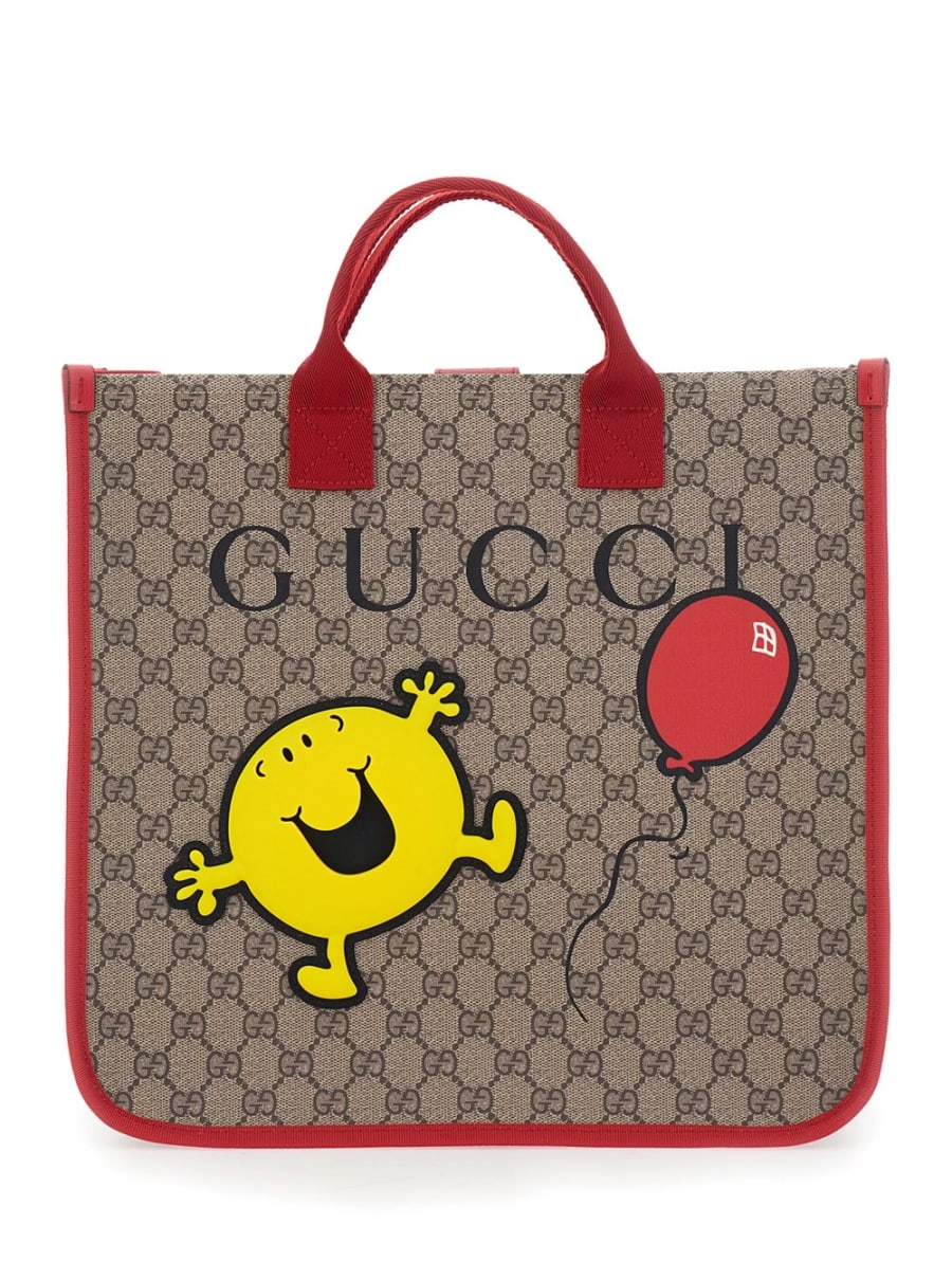 Gucci kids Borsa a mano 'Gucci' in Pelle Beige Donna