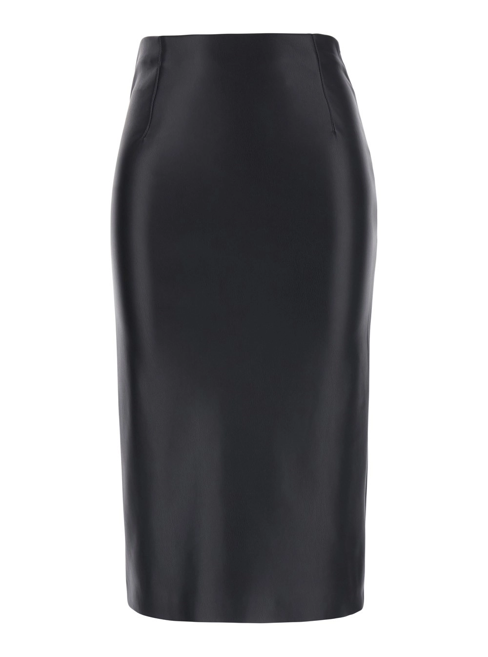 Jucca Gonna Midi in Eco Pelle nera Donna