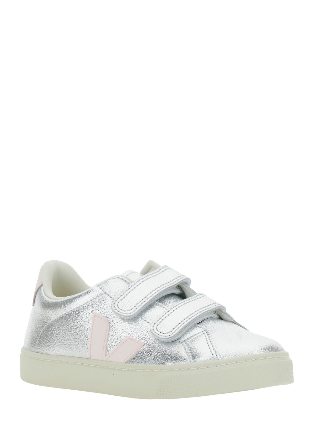 Veja kids Sneaker 'Esplar' Low Top con Logo Patch sul Lato e Design Metallizzato in Pelle Metallica Bambina, view 2