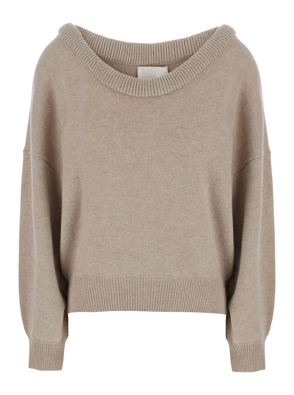 Lisa yang Maglione 'Doria' con scollo ampio e spalle scoperte in cashmere beige donna