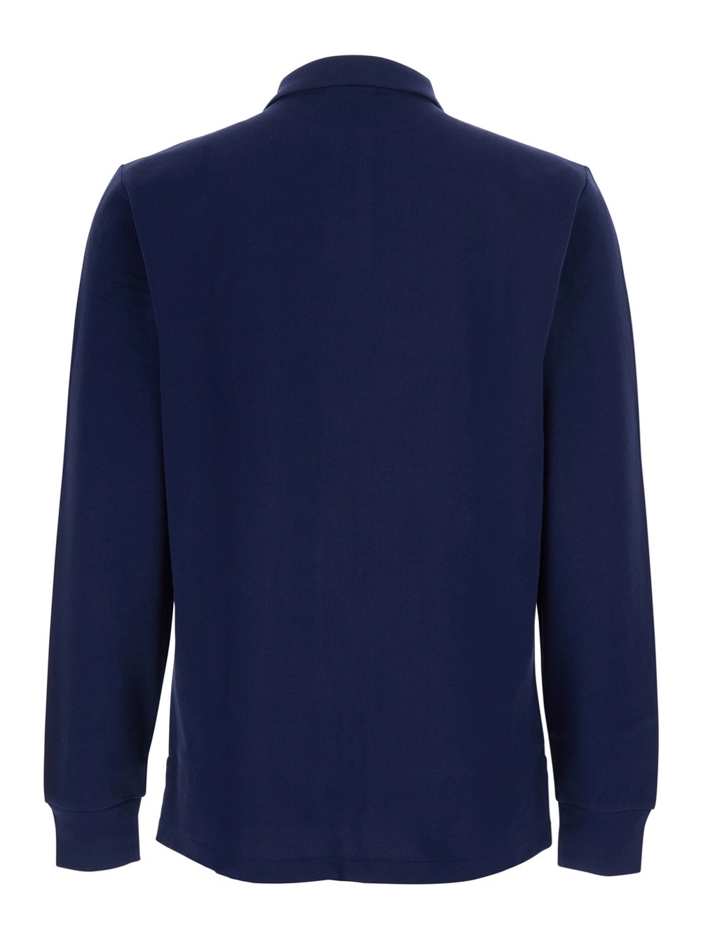 Polo Ralph Lauren Polo 'Slim Fit' con Maniche Lunghe e Ricamo Cavallino sul Fronte in Cotone Blu Uomo, view 2