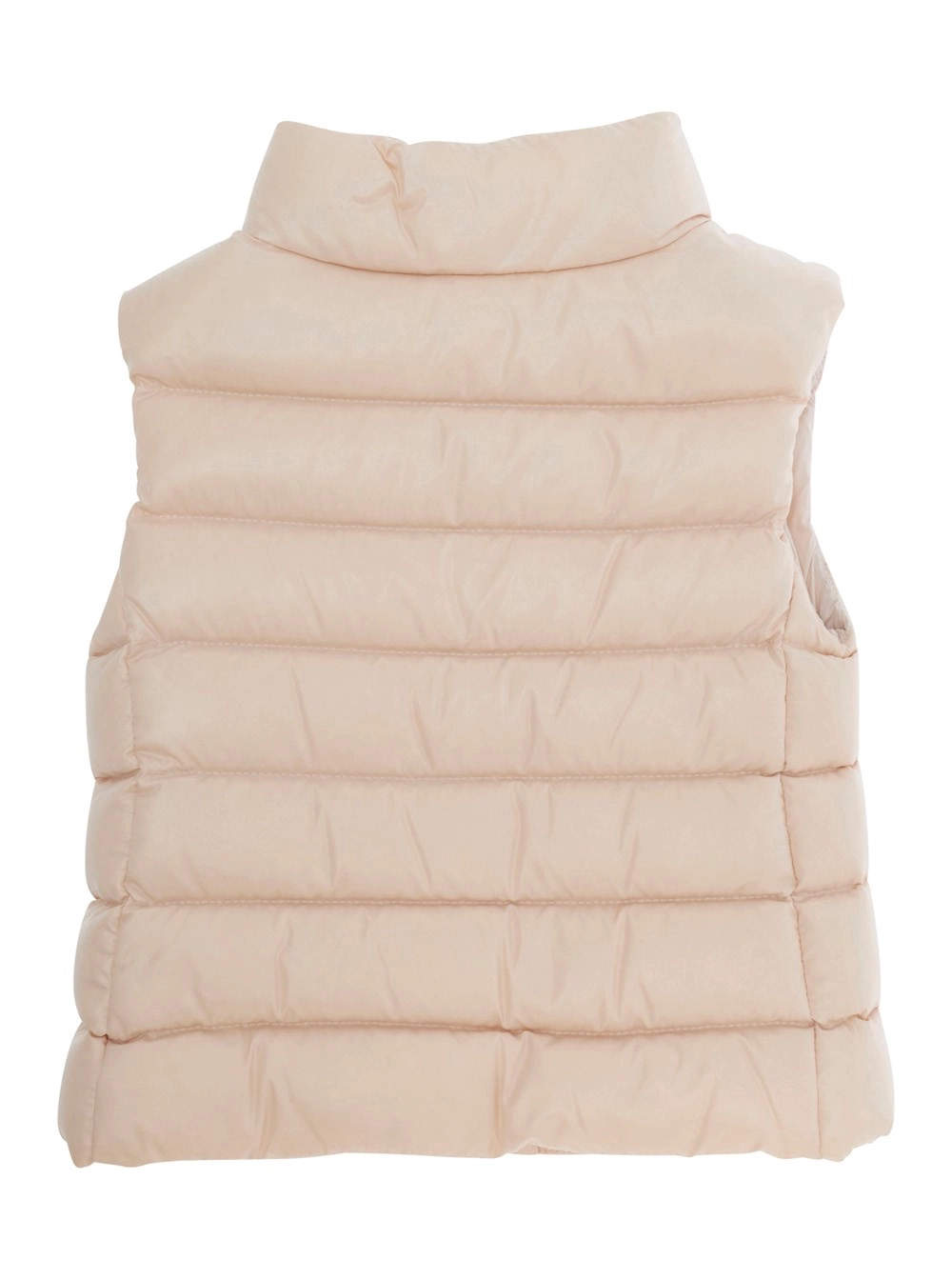 Moncler kids Gilet 'Ghany' con patch logo sul fronte in Tessuto Tecnico rosa baby, view 2