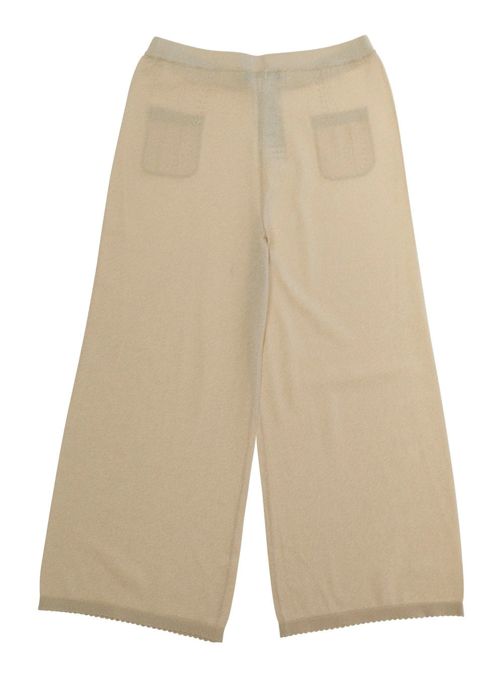 Emporio armani kids Pantaloni con Vita Elasticizzata e Tasche Applicate in Tessuto Beige Bambina, view 2