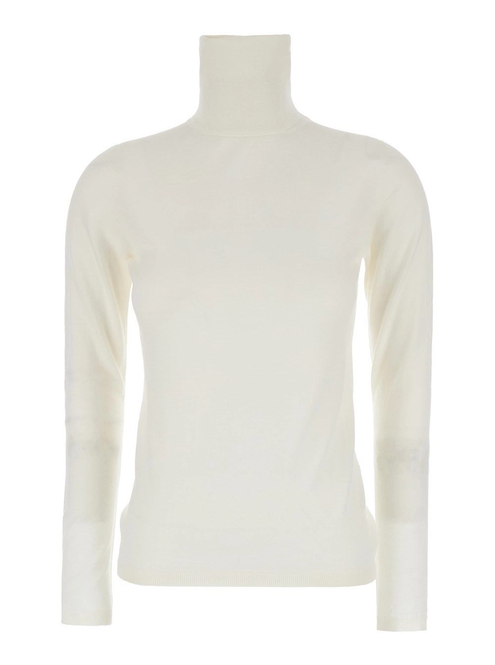Max Mara Maglione a Collo Alto in Lana Bianco Donna