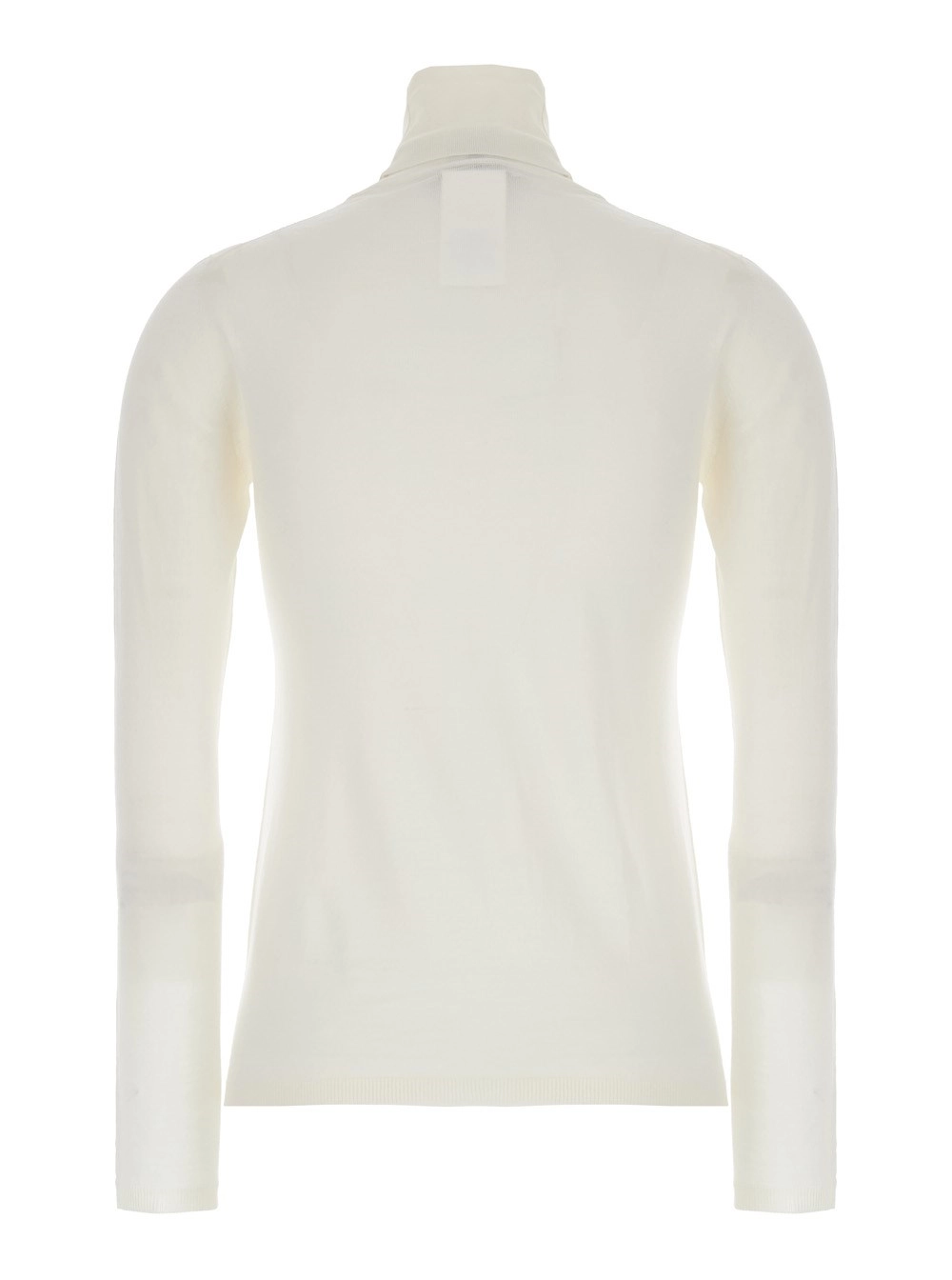 Max Mara Maglione a Collo Alto in Lana Bianco Donna, view 2