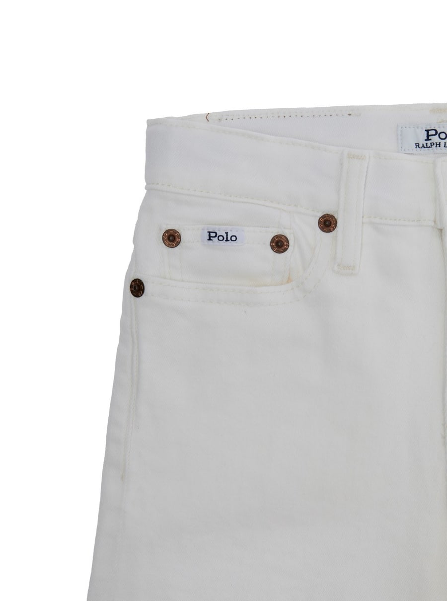Polo ralph lauren kids Jeans 'Sullivan' con Patch Logo su Fronte e Retro in Denim Bianchi Bambino, view 3