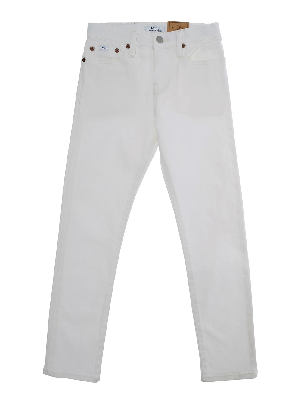 Polo ralph lauren kids Jeans 'Sullivan' con Patch Logo su Fronte e Retro in Denim Bianchi Bambino