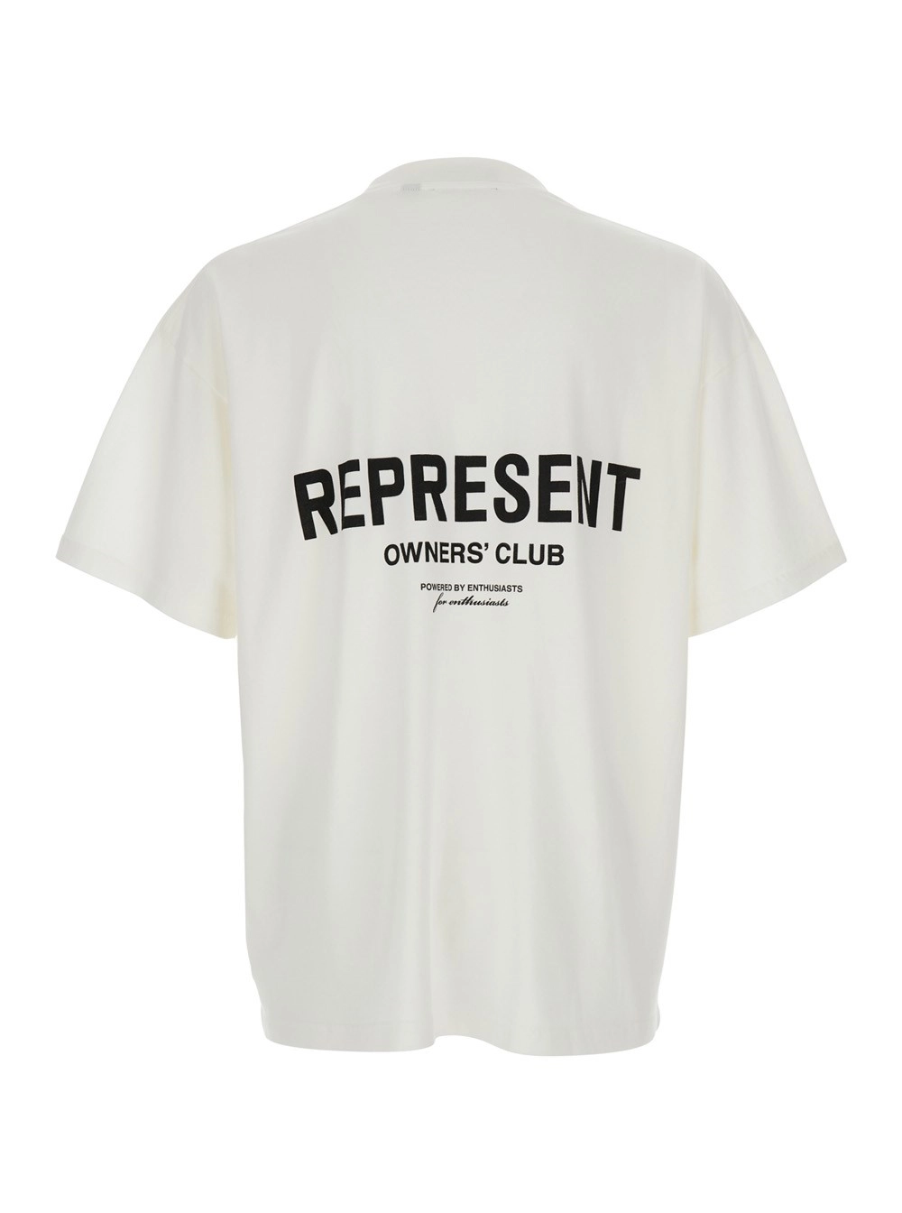Represent T-Shirt Bianca con Logo sul Fronte e Maxi Logo sul Retro in Cotone Uomo, view 2