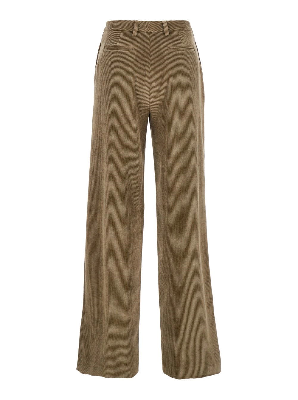 Leplain Pantalone con Passanti per Cintura in Velluto a Coste Verde Donna, view 2