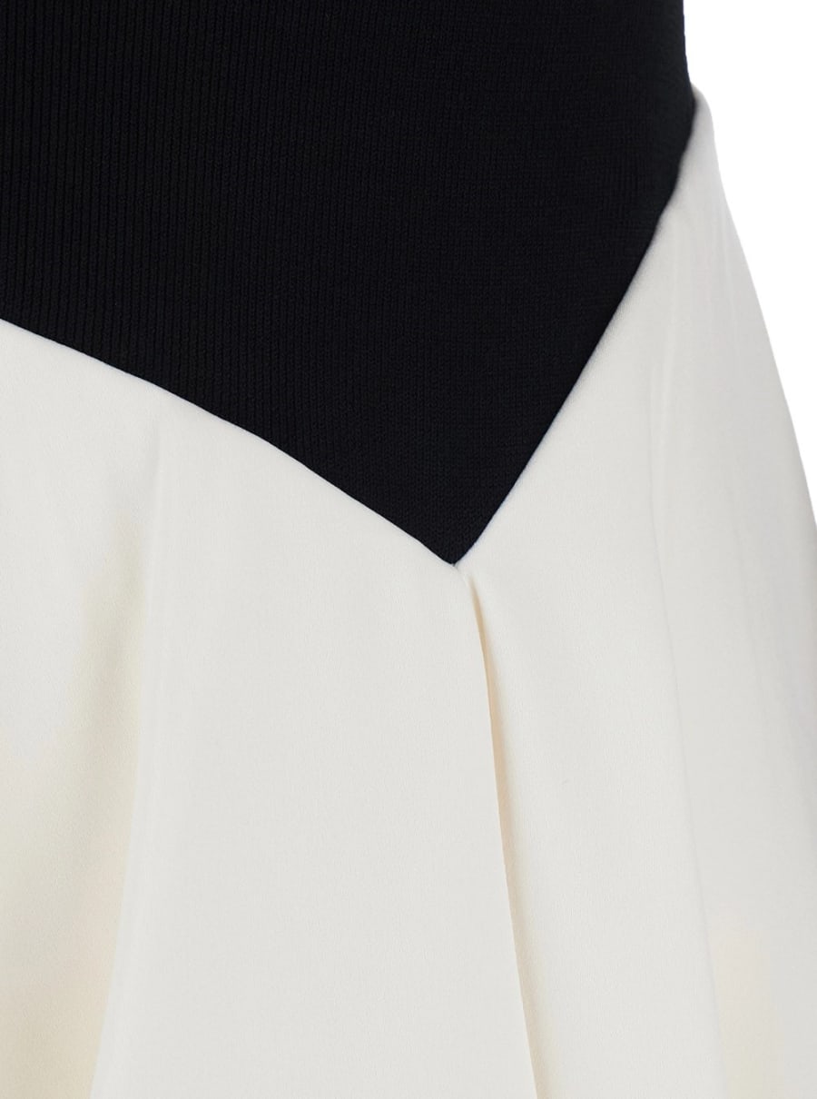 Simkhai Abito Lungo con gonna con design asimmetrico in misto lana Nero e bianco donna, view 3