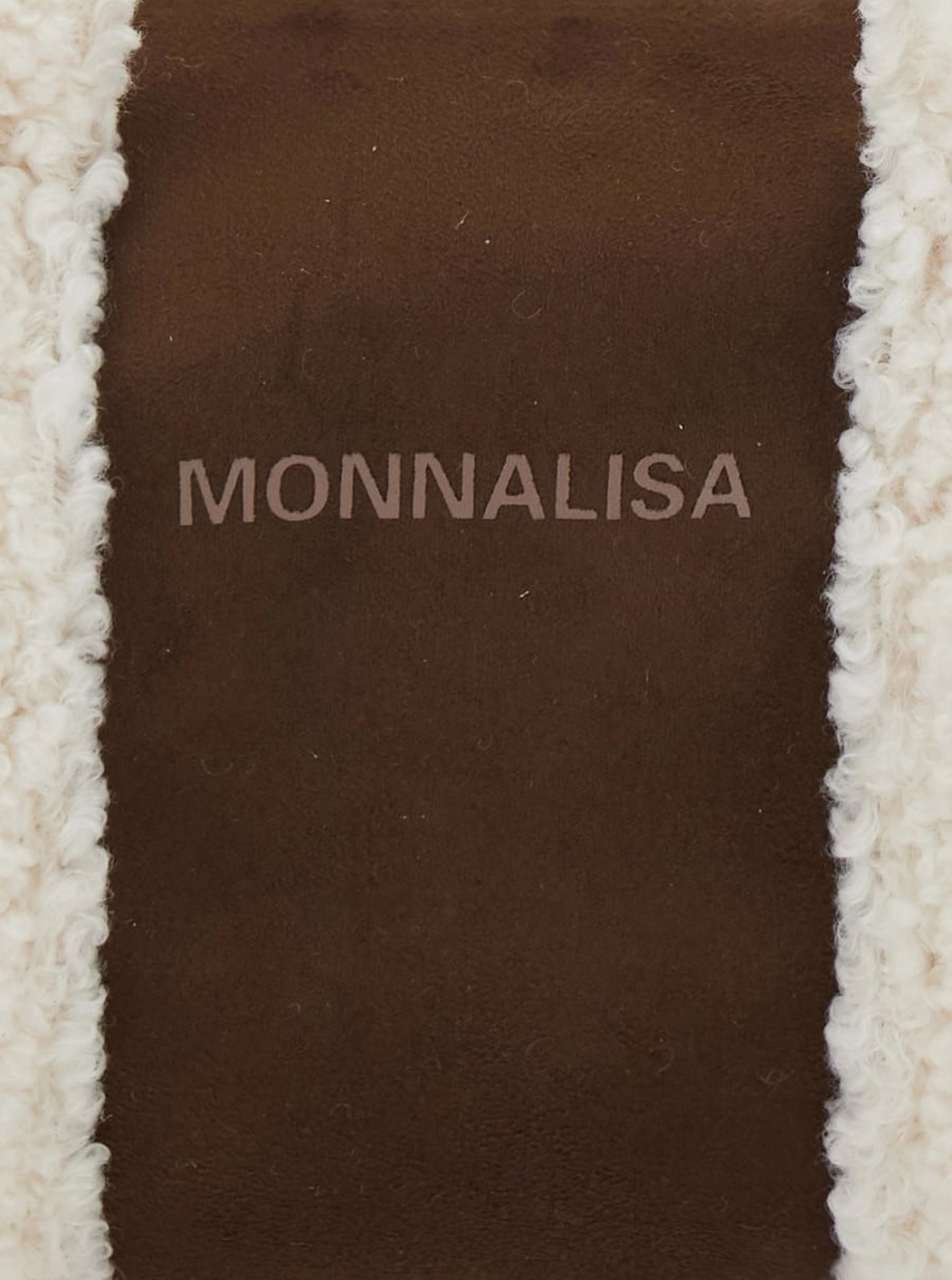 Monnalisa kids Borsa a Spalla con Manici in Pelliccia e Logo Lettering sul Fronte in Tessuto Tecnico Marrone Bambina, view 5