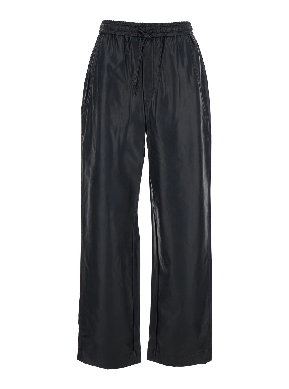 Marant etoile Pantaloni 'Nereane' con Vita Elasticizzata e Tasche Applicate in Eco Pelle Neri Donna