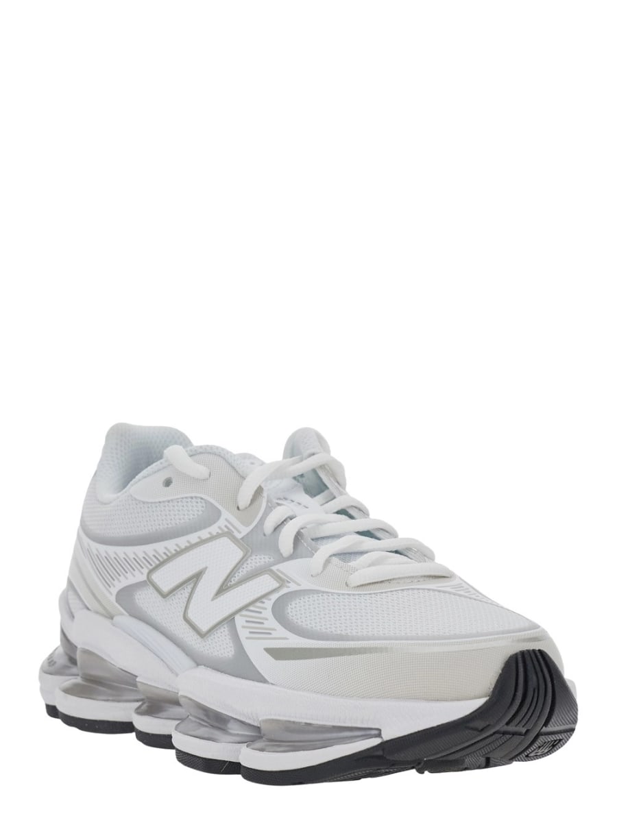 New Balance Sneakers Low Top '2000' con Patch Logo sul Lato in Pelle e Tessuto Bianche Unisex, view 2
