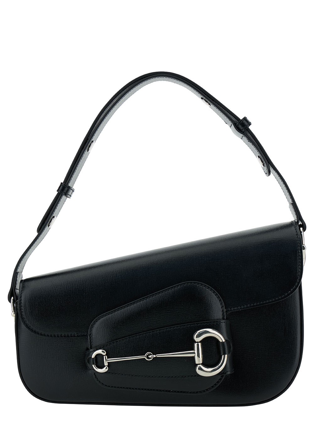 Gucci Borsa a Spalla 'Gucci Horsebit 1955 Small' con Dettaglio Morsetto in Pelle Nera Donna