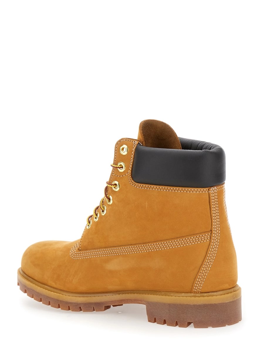 Timberland Stivaletti 'Premium' con Chiusura con Lacci e Logo Impresso sul Lato in Pelle Beige Uomo, view 3